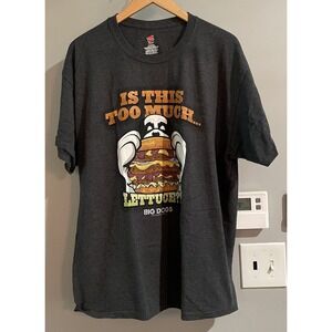 Big Dogs TShirt‎ Graphic Carnivore Is This To Much Lettuce Burger Mens XL